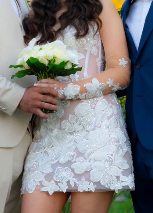 Rochie albă cununie realizată pe comandă unica