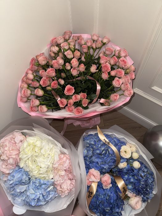 Розовый букет свежие