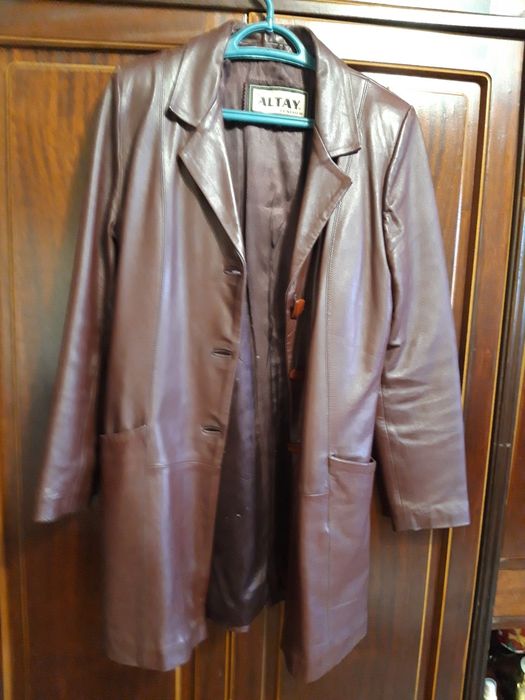 Geacă damă de piele vișiniu închis