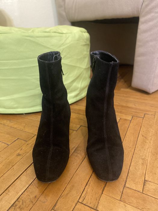 Botine din piele naturală întoarsă h&m