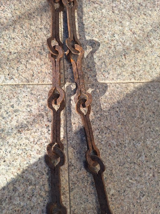 Стара верига за огнище/камина от ковано желязо