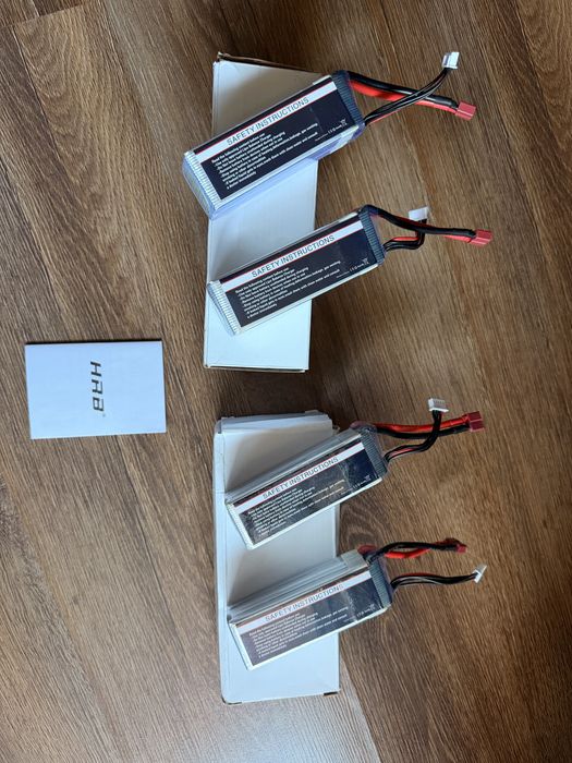 2 Baterii Acumulatori LiPo HRB 4S (14.8V, 2200mAh, 30C) drone fpv