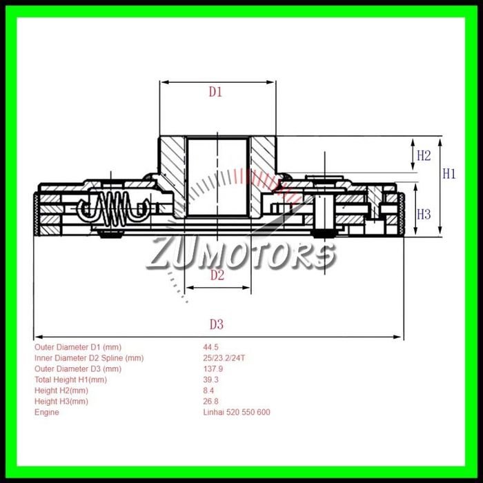 Ambreiaj Atv LINHAI 520 550 600 LH520 LH550 LH600 V-twin EFI - Cod Original 70091A