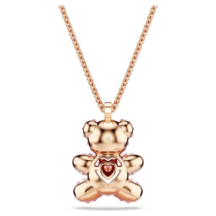 Ново Колие Swarovski - Bear, Pink, 18K rose gold finish