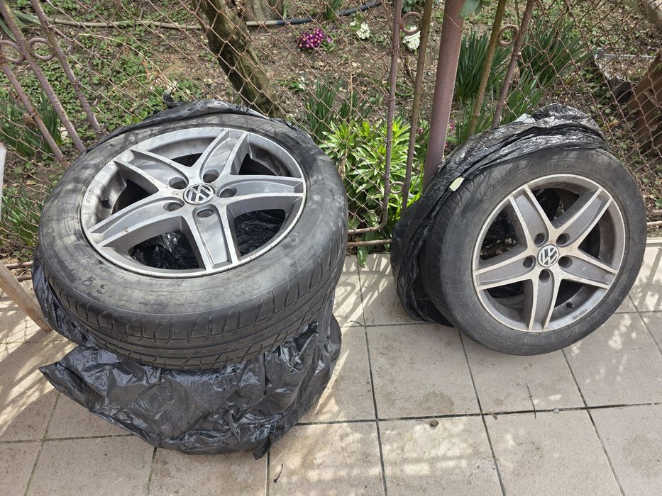 Jante originale VW 16” 5x112 + anvelope vara 205/55 R16 – stare excele