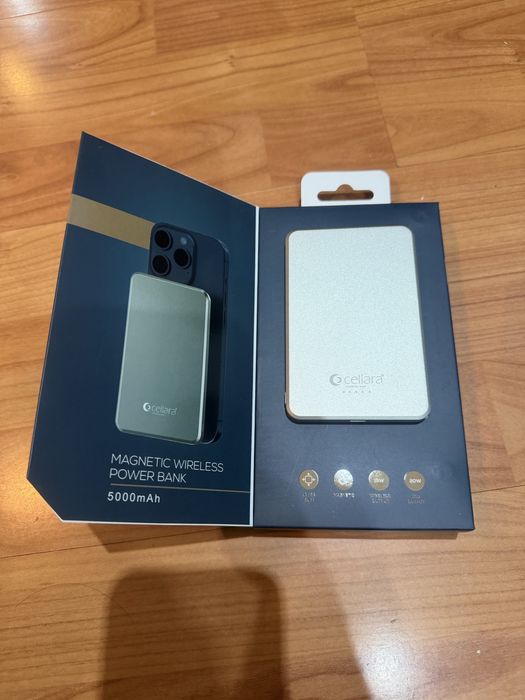 Magnetic wireless power bank Cellara 5000 Ah nouă