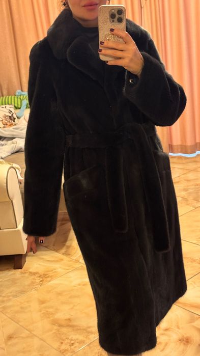 Луксозно палто от норка.Гърция.Визон. Естествена кожа с косъм.