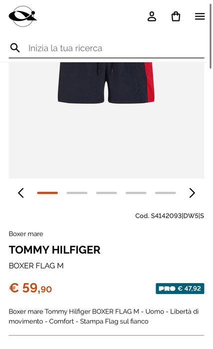 Мъжки къси панталонки : Tommy Hilfiger BOXER FLAG XL