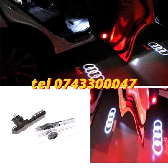 Set Logo Proiectoare Lampi 3d Led Lumini Usi Portiere Audi A  Q