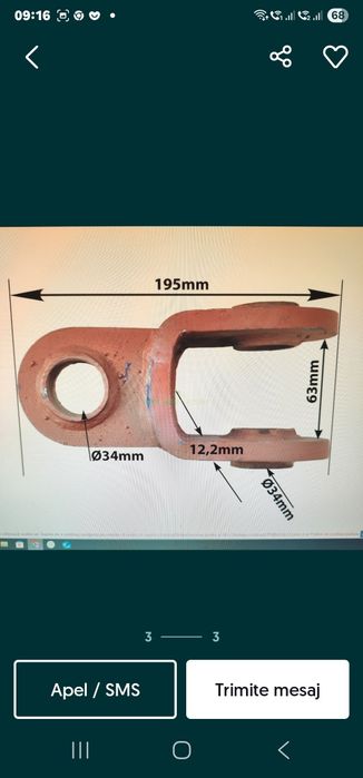 Cupla remorcare h tractor și alte utilaje agricole,este din otel. . me