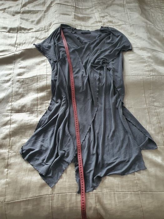 blazer cardigan poncho asimetric petrecut gri XS S M L vâscoză premium
