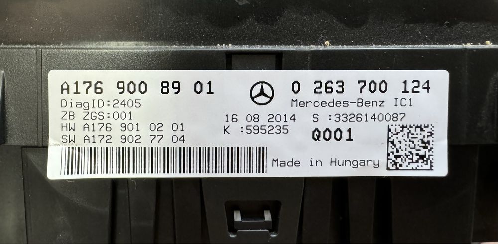 Километраж за Mercedes A class w176 с цветен дисплей