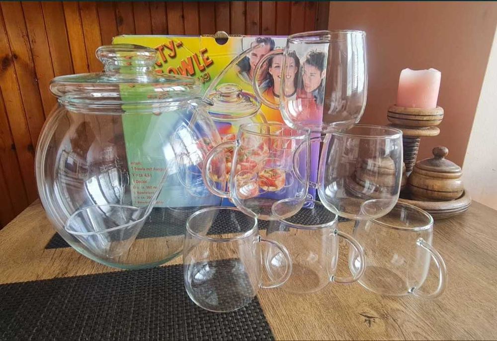 Стъклен сет за лимонада или пунш