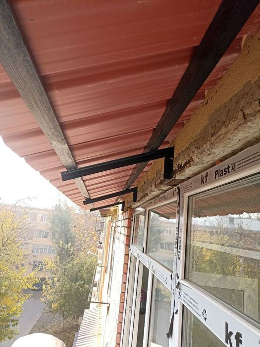 Установка роликов для белья . Козырьки  на окна