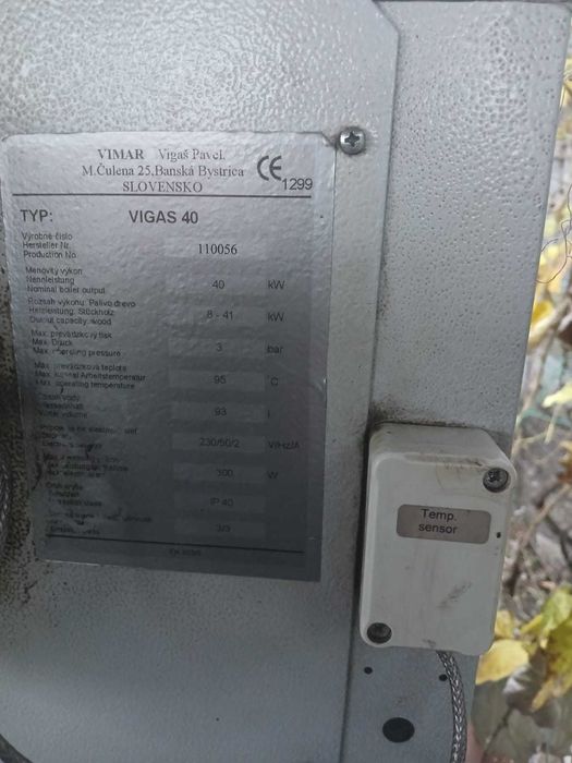 Vând centrală lemne VIGAS 40 KW