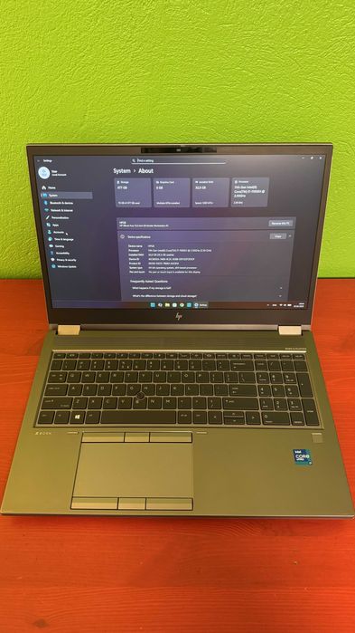 HP ZBook FURY 15" G8, I7 11850H, 32GB RAM, 512GB NVME, RTX A3000 6GB