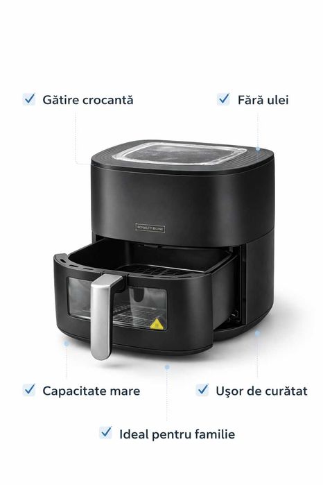 Friteuza Air Fryer Royalty Line 6.5L 1700W Gatire fara ulei