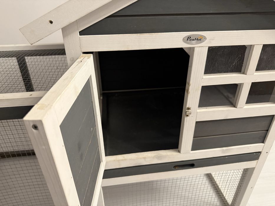 Cusca PawHut pentru Iepuri si Rozatoare de Exterior din Lemn