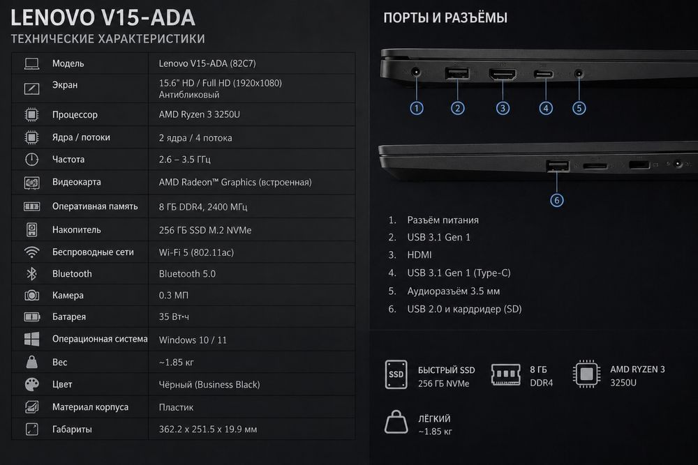 Lenovo V15-ADA 2021 года