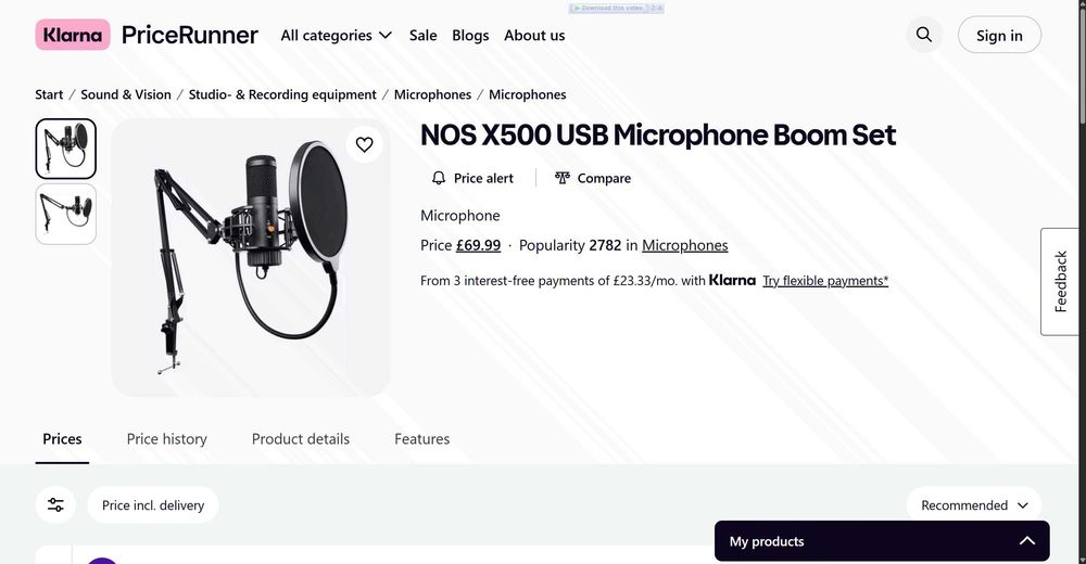 NOS 500 USB Кондензаторен Микрофон с Neumann капсула за студио подкаст и стрийминг