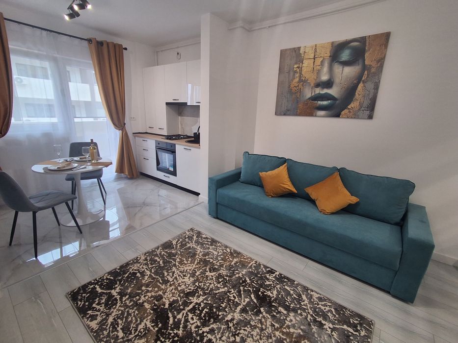 De inchiriat apartament 2 camere tip studio mobilat si utilat, totul nou la prima inchiriere - complex rezidential nou cu piscina