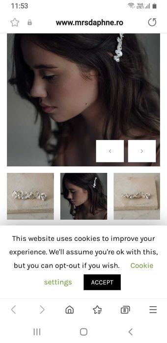 Accesoriu păr pentru mirese din perle naturale.