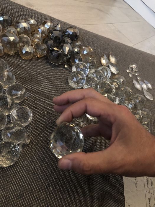 130 Piese cristal restaurat lampa/ candelabru