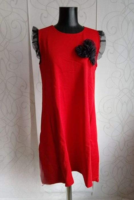 НОВА Туника рокля, цвят горчица , червен, памук и еластан, L и XL