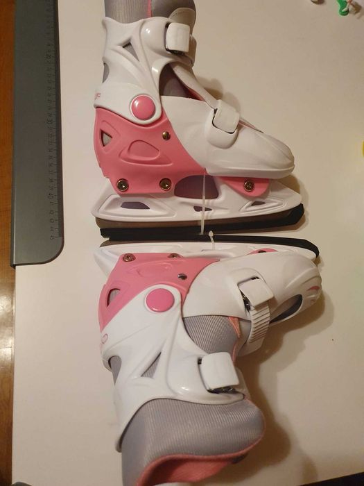 Patine fete alb/roz CYGNUS - 33/36