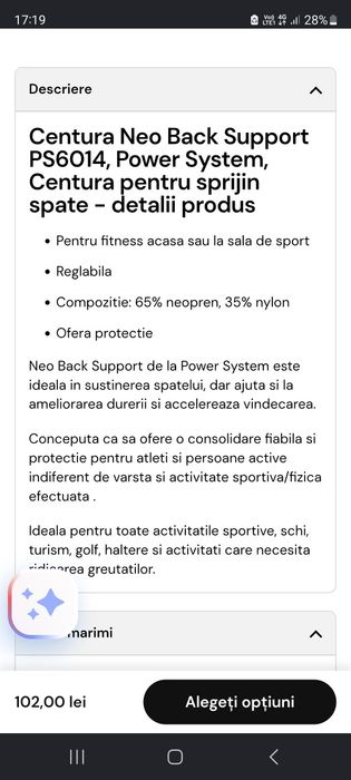 Vând centura fitness