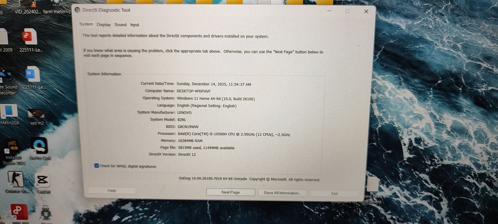 Vând laptop Lenovo Legion i5/ RTX 3050/ 16gb ram