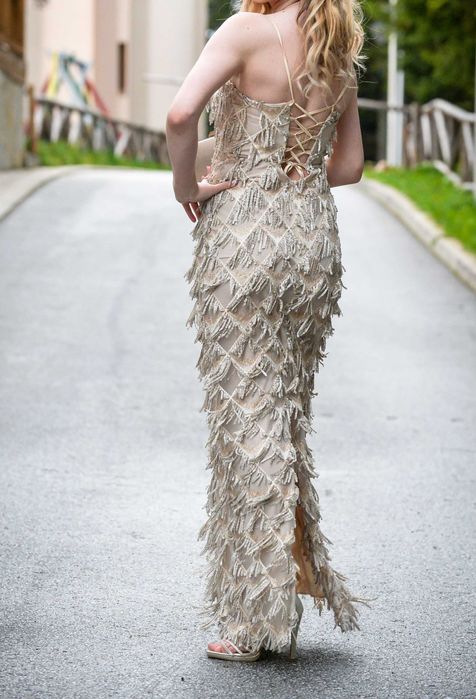 Вечерна парти рокля с пайети / Бална рокля / Официална рокля за повод