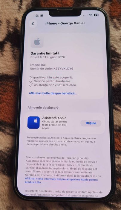 Telefon Ipone 16e 128gb nou