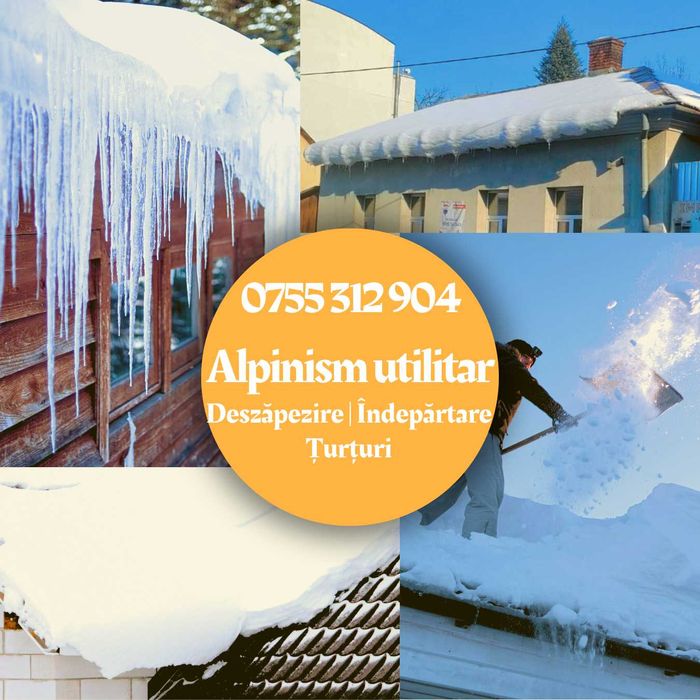 Deszăpezire acoperiș și îndepărtare țurțuri