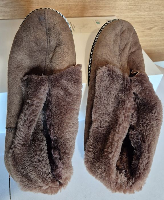 Botoși/Papuci de casa îmblăniți din piele naturală 2perechi bărbați/damă