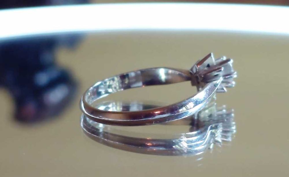 Inel logodnă aur alb 18K, diamant 0.25 ct – mărime 56, 2.5 g