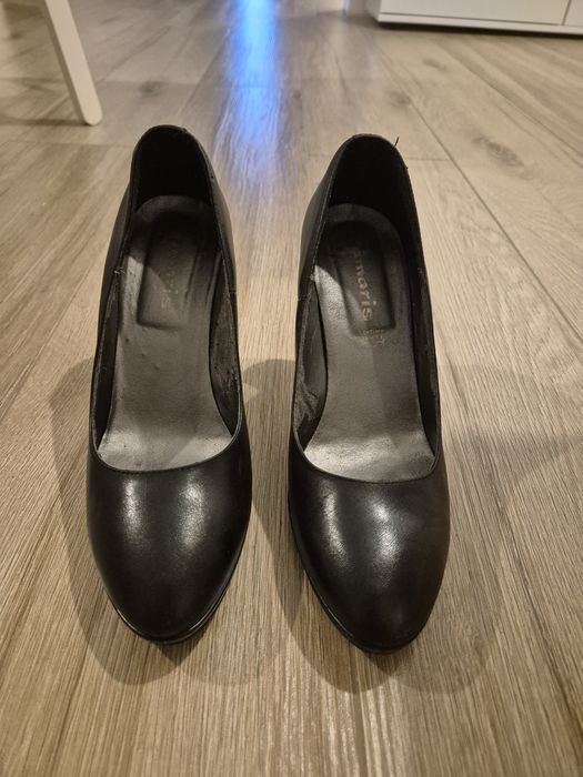 Pantofi piele Tamaris negri impecabili mărime 39