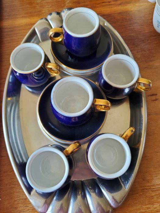 Set 6 cești de cafea albastru cobalt