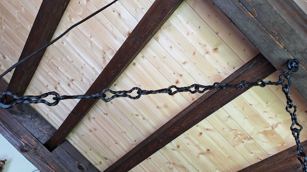 Дървен битов полилей с LED осветление