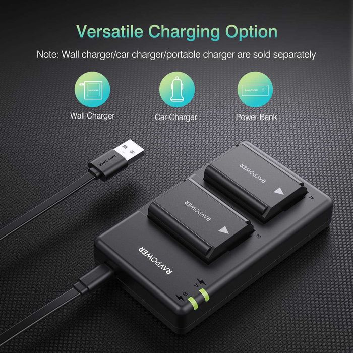 Зарядно устройство с 2 батерии за фотоапарат SONY RAVPower NP-FW50