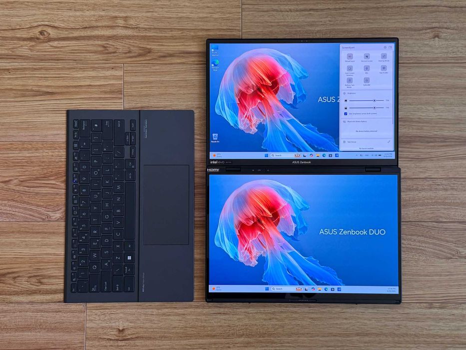 2x14 OLED Asus ZenBook DUO`Ultra 7-155H 16GB LPDDR5 512GB NVMe Батерия 12ч