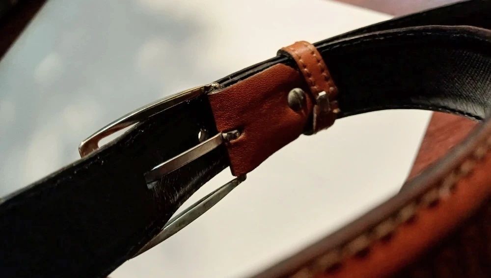 Curea piele barbateasca deosebita NOS Italia 126 cm