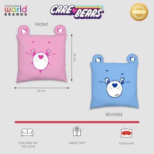 Нова Декоративна възглавница Care Bears 35 см двустранен дизайн Мека квадратна за детска стая