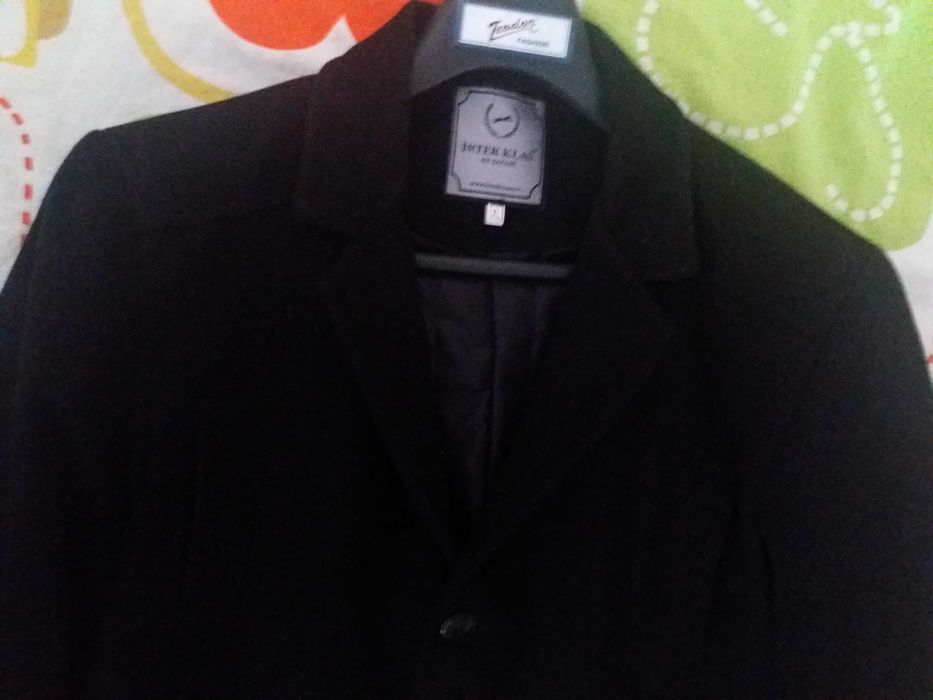 Ново зимно мъжко палто Inter klas три четвърти XL сваляща се качулка