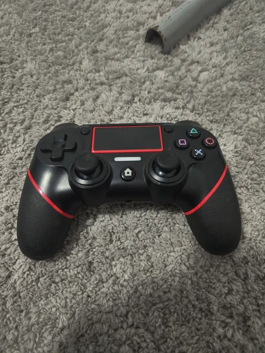 Controller PS4 Wireless - Fără Stick Drift - Negru/Roşu
