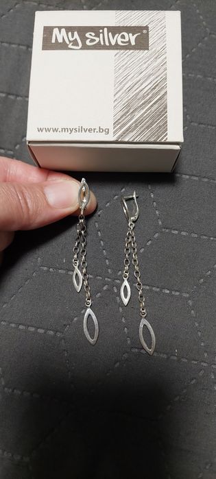 Висящи сребърни обеци на My silver