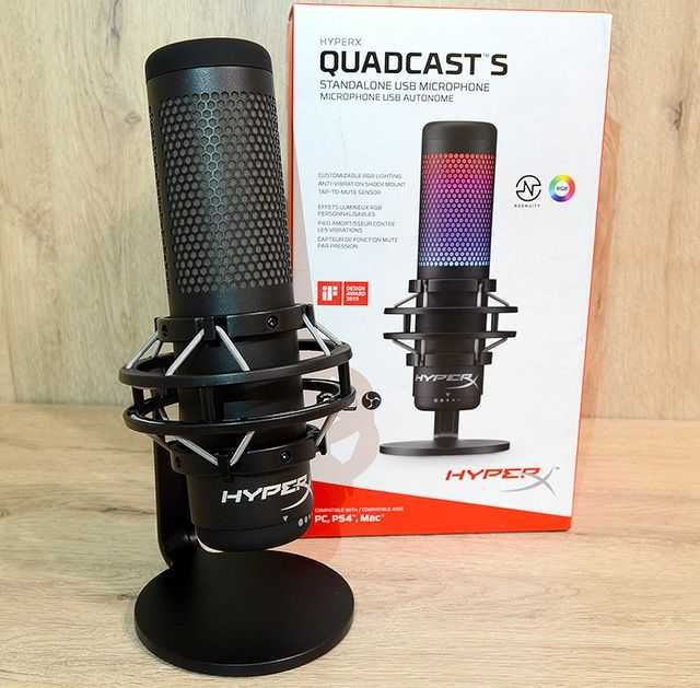 Микрофон конденсаторный USB HyperX Quadcast S
