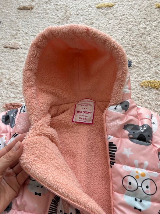 Miss crispy розов зимен космонавт за бебе момиче 6-9 месеца/ 74 см.