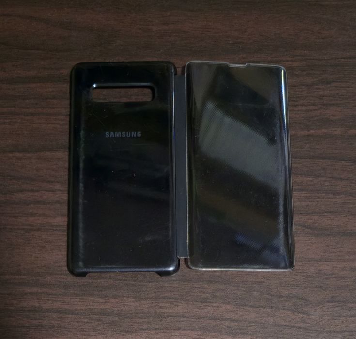 Husa SH flip smart activa originala Samsung Clear View Cover Galaxy S10+ S10 Plus G975 negru/black