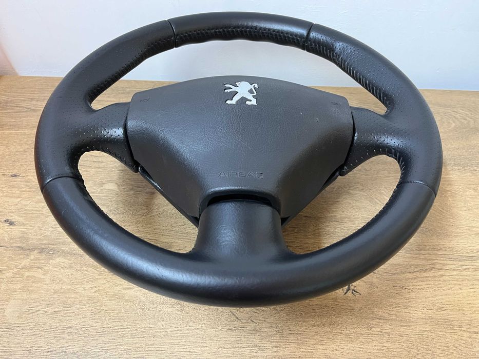 Оригинален с перфорирана кожа волан с еърбег Peugeot 206 Пежо 206 pejo